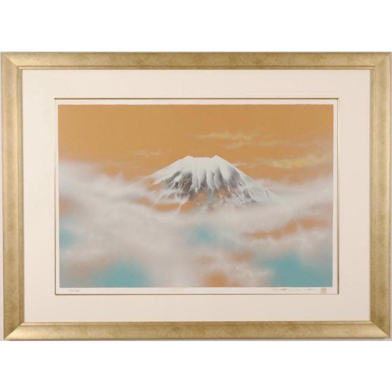 浜田泰介 霊峰富士 富士山 絵画 風景画 インテリア 和風 シルク