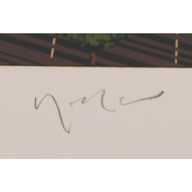 ヒロ・ヤマガタ サンセット パリ 絵画 フランス 風景画 シルク