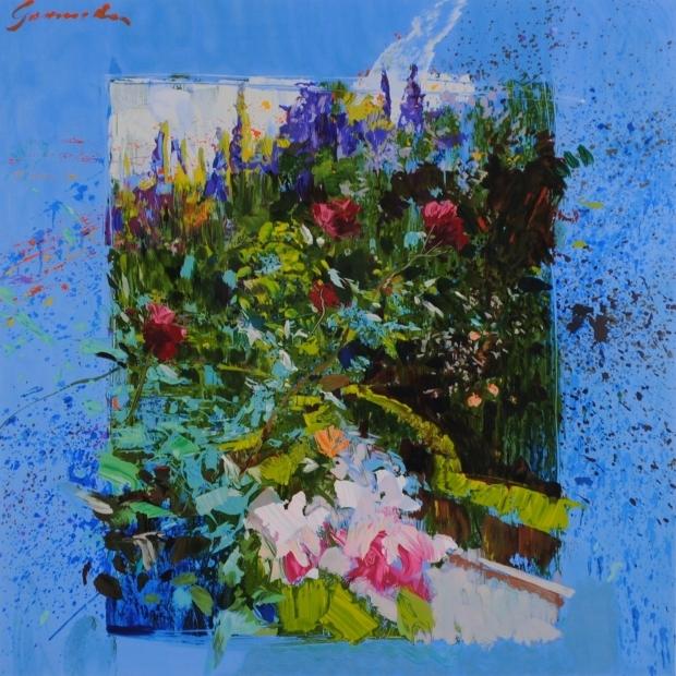 薔薇 絵画 花 シルクスクリーン 版画 ホアキン・トレンツ・リャド