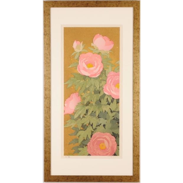 本荘正彦 花舞 花 絵画 牡丹 インテリア 和風 絵 木版画 プレゼント