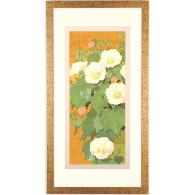本荘正彦 宵うつろい 花 絵画 酔芙蓉 インテリア 和風 木版画
