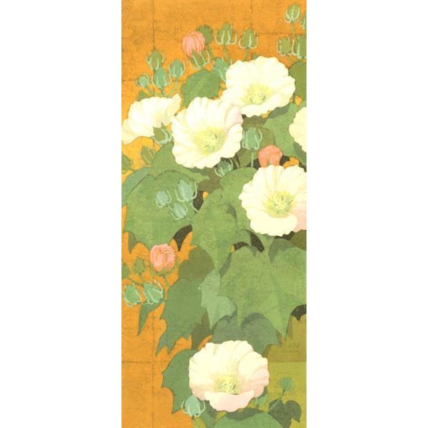 本荘正彦 宵うつろい 花 絵画 酔芙蓉 インテリア 和風 木版画