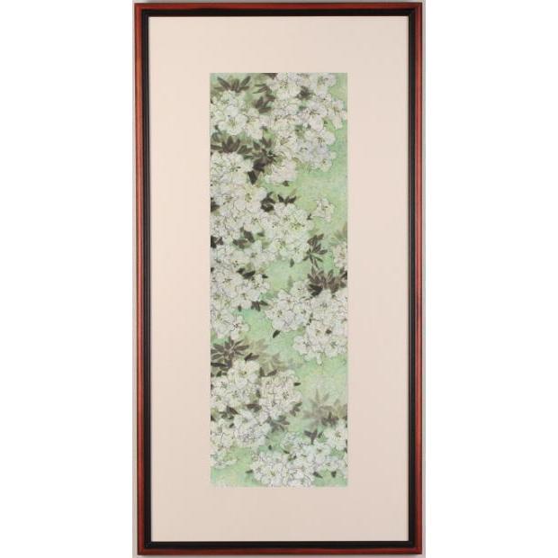 ツツジ 絵画 花 墨彩画 水墨画 和風 飯田守和 「薫風」 額付き