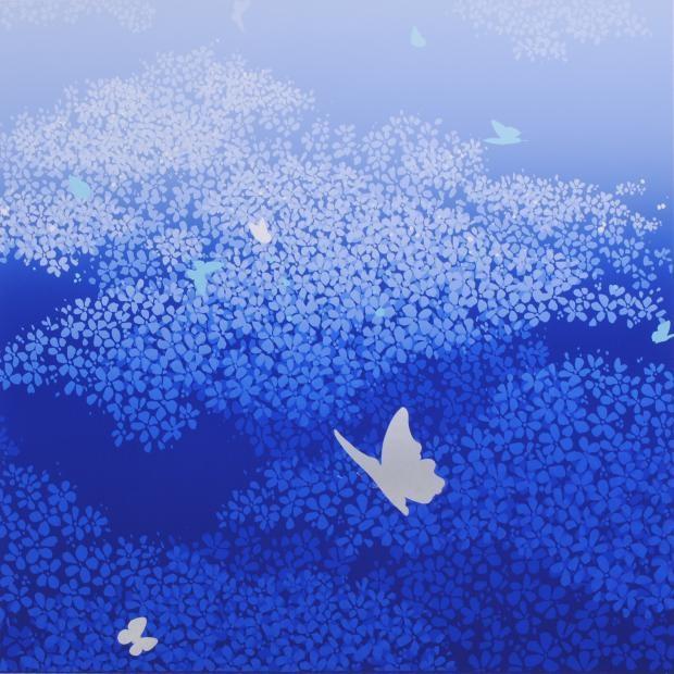 蝶 絵画 版画 シルクスクリーン 池上壮豊 「舞-2」 額付き : アート