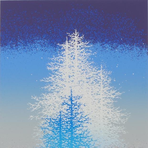 木 絵画 樹 絵 版画 シルクスクリーン 池上壮豊 「境-2」 額付き :ikegamisoho-sakai2:アートギャラリーモトカワヤフー