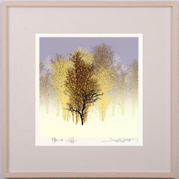 木 絵画 樹 絵 版画 シルクスクリーン 池上壮豊 「陽-4」 額付き