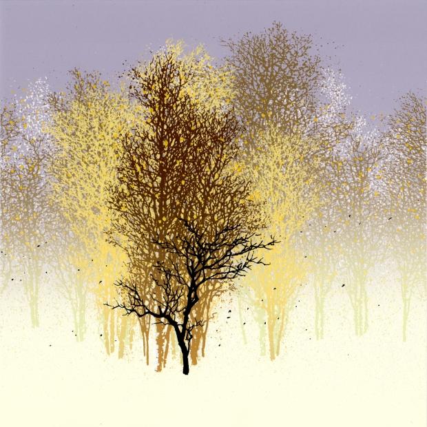 木 絵画 樹 絵 版画 シルクスクリーン 池上壮豊 「陽-4」 額付き