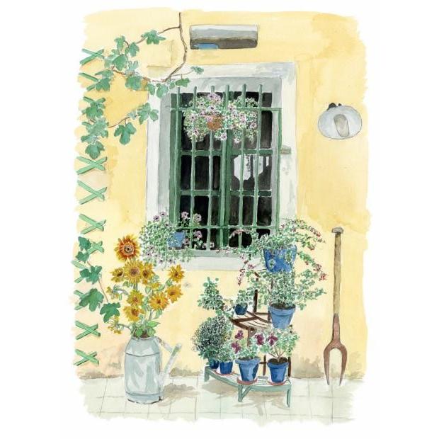 フランス 絵画 風景画 版画 ジークレー 池崎一郎 「窓」 額付き