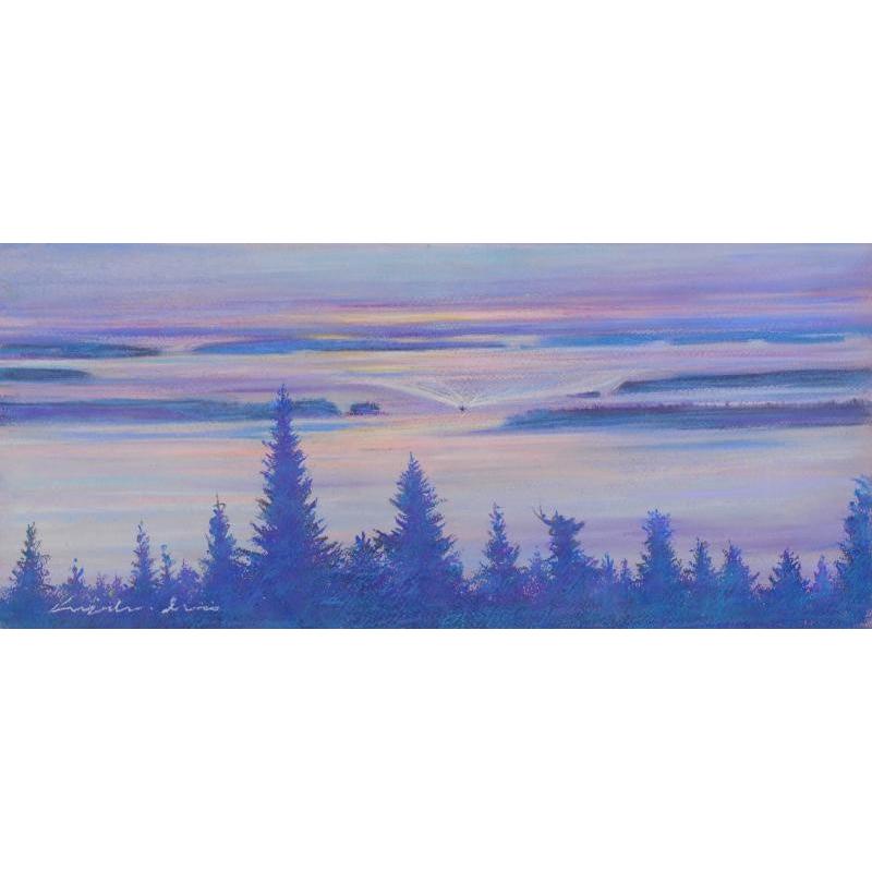 石井清　パステル画　 未開封品 花 絵画 百合 アザミ 風景画 横浜ふるさと村 パステル画 石井清 「森へ