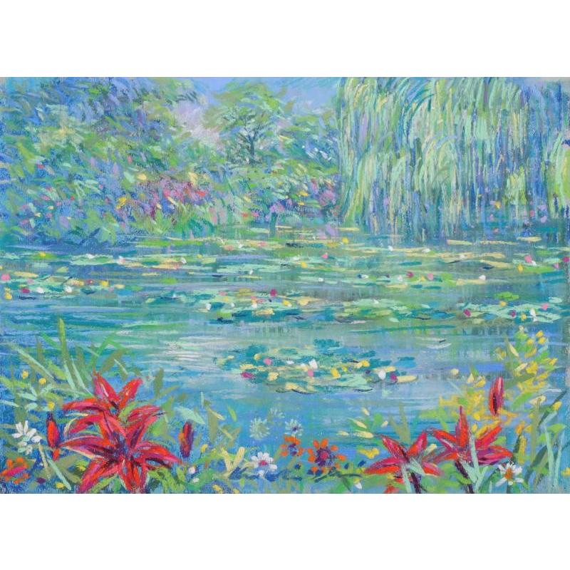 クロード モネの庭 絵画 風景画 パステル画 フランス ジヴェルニー 石井清 モネの池の赤い花 額付き Ishii Monenoikenoakaihana アートギャラリーモトカワヤフー店 通販 Yahoo ショッピング