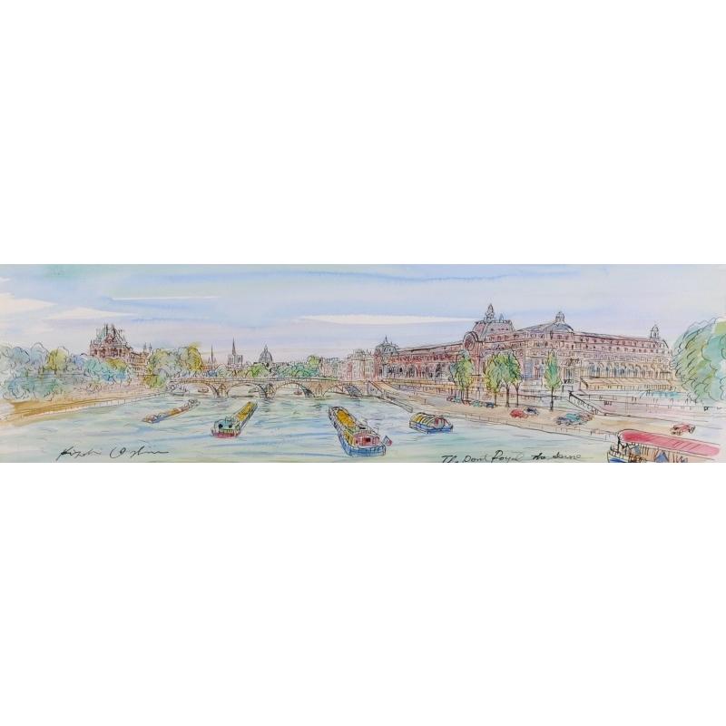 パリ 風景画 絵画 フランス 水彩画 石井清 「ロワイヤル橋」 額付き