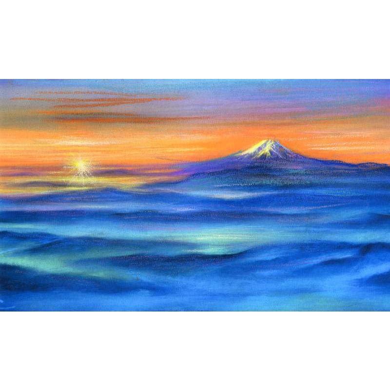 富士山 絵画 風景画 ジークレー 版画 石井清 「曙・G」 額付き