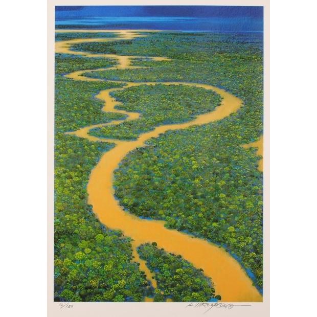 アマゾン川 風景画 絵画 ブラジル 絵 ジークレー 版画 磯野宏夫 