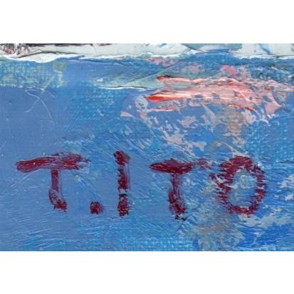 猫 絵画 油絵 伊東拓実 「猫のいる風景」 額付き : アート 猫 絵画 油絵 伊東拓実 「猫のいる風景」 額付き : アート