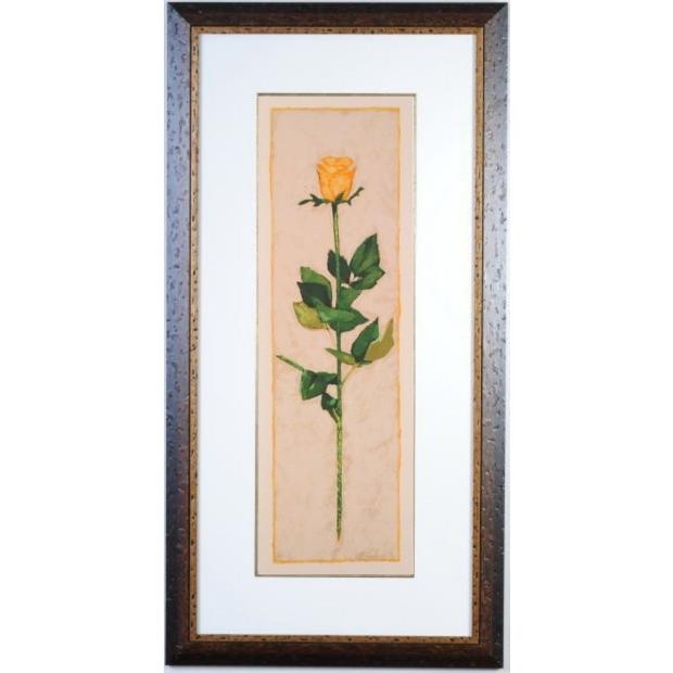 薔薇 花 絵画 リトグラフ 版画 ジョアン・ゲレロ 「イエロー・ローズ