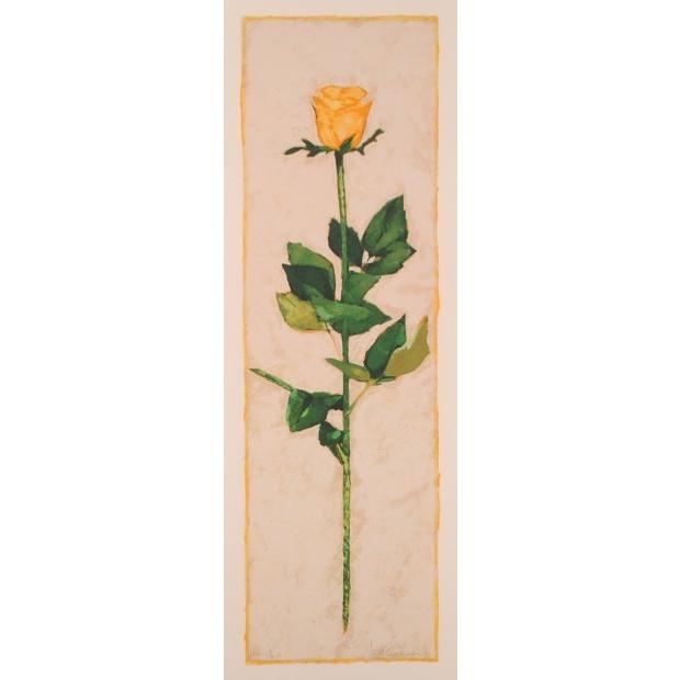 絵画  油彩本物、    薔薇、ジョアン、ゲレロ 薔薇 花 絵画 リトグラフ 版画 ジョアン・ゲレロ 「イエロー・ローズ