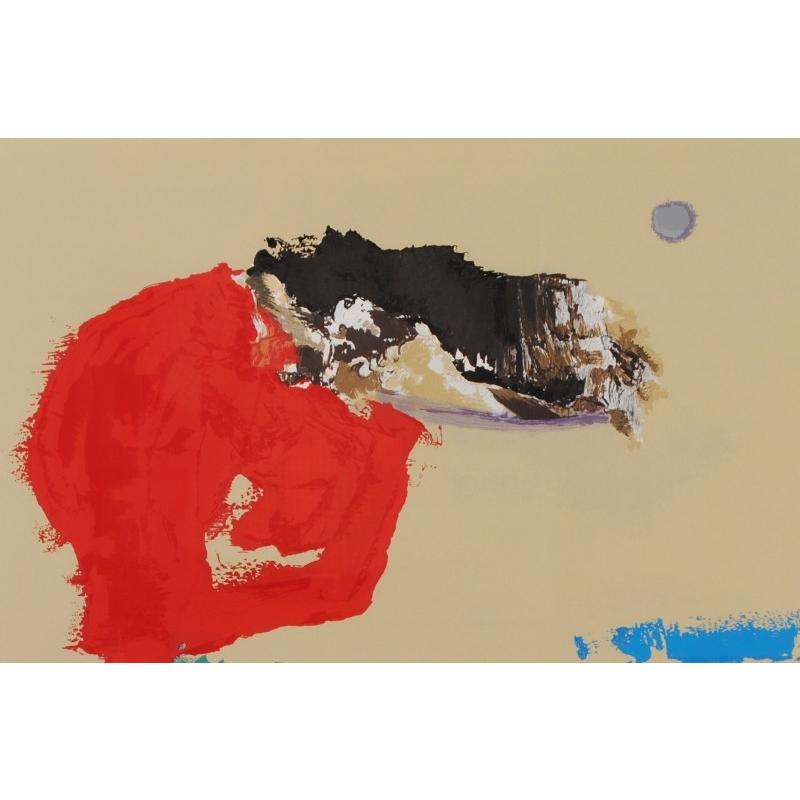 抽象画 絵画 現代アート ブラジルのピカソ シルクスクリーン 版画 マナブ間部 「征服」 額付き｜agmotokawa