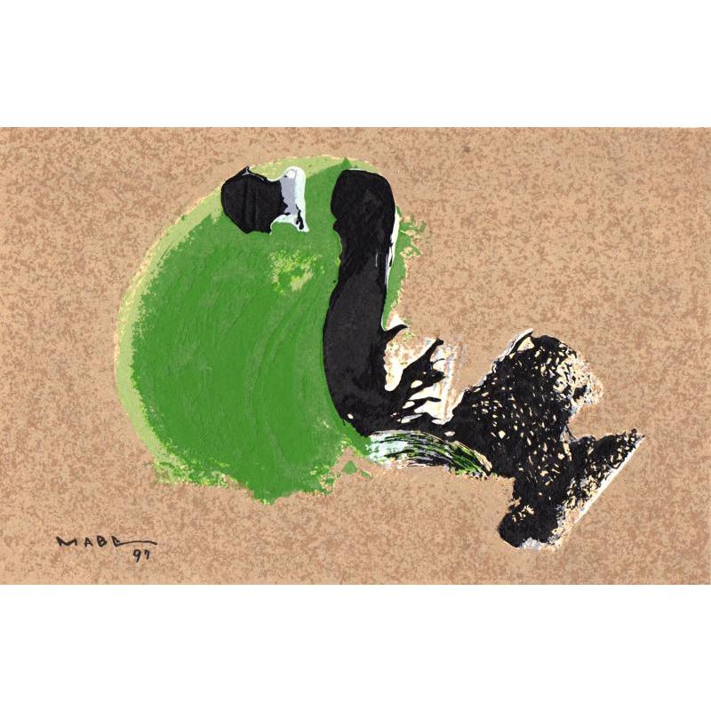 マナブ間部 緑風 絵画 抽象画 現代アート 油絵 一点物 インテリア プレゼント コレクション 新築祝い 開店祝い 新品額付き｜agmotokawa｜02