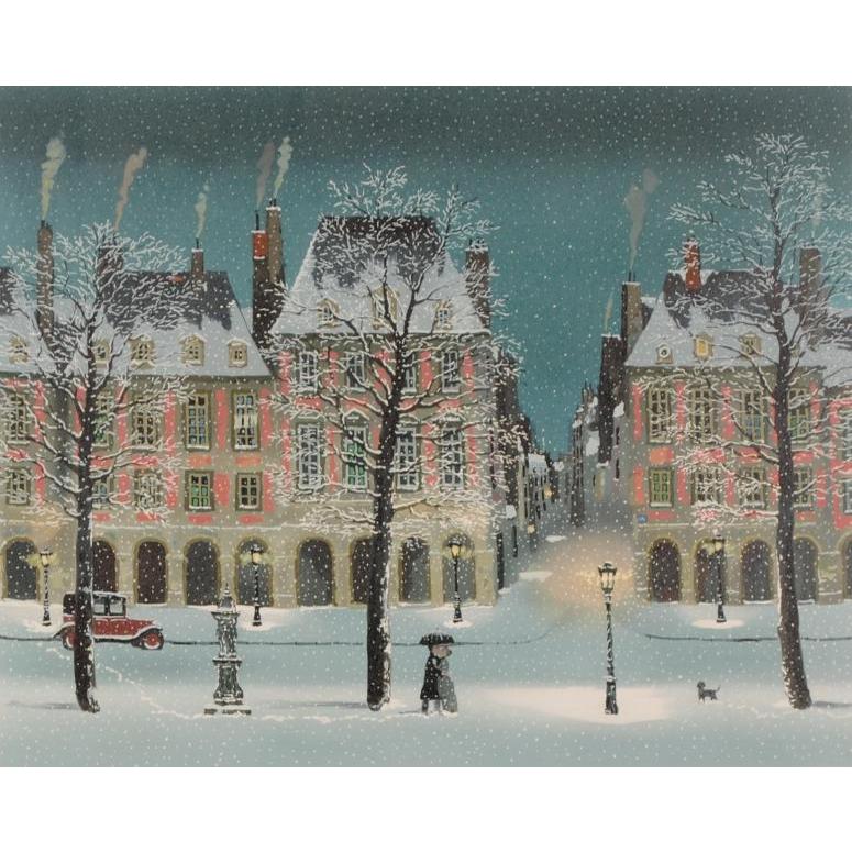 ミッシェル・ドラクロワ 恋人たちの四季・冬 パリ 絵画 風景画 ミッシェル・ドラクロワ 恋人たちの四季・冬 パリ 絵画 風景画