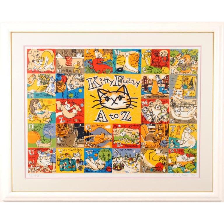 美品 マイケル・ルー「Baby#12」シルクスクリーン 直筆サイン・保証書有 猫 美品 マイケル・ルー「Baby#12」シルクスクリーン 直筆サイン・保証書