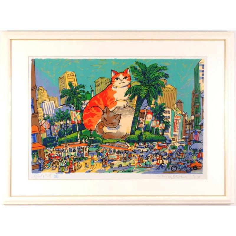 ポップアート 絵画 猫 シルクスクリーン 版画 マイケル・ルー ポップアート 絵画 猫 シルクスクリーン 版画 マイケル・ルー