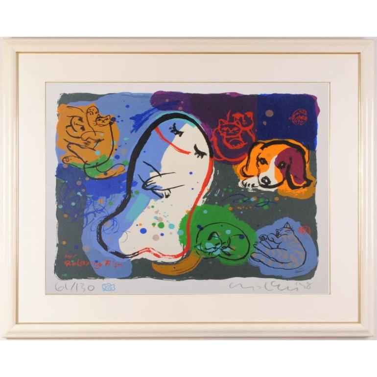 ポップアート 絵画 猫 犬 シルクスクリーン 版画 マイケル・ルー ポップアート 絵画 猫 犬 シルクスクリーン 版画 マイケル・ルー