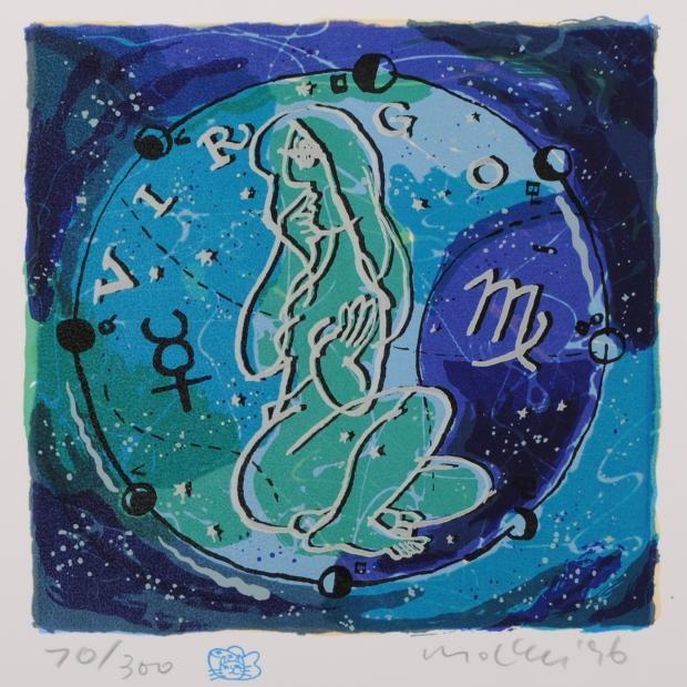 ポップアート 絵画 マイケル・ルー 「星座シリーズ・乙女座 ポップアート 絵画 マイケル・ルー 「星座シリーズ・乙女座