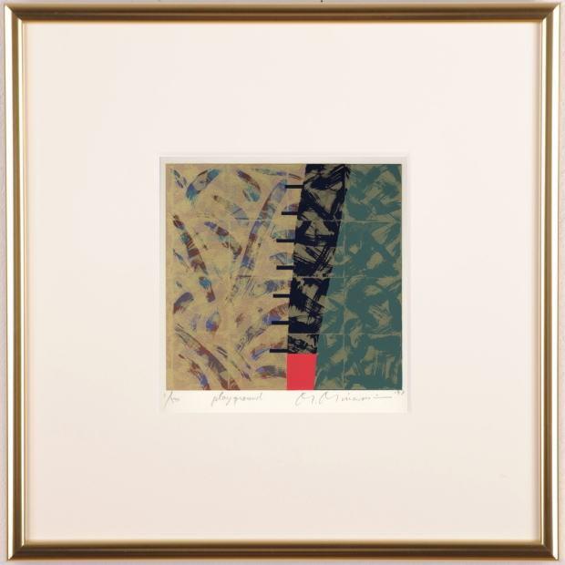 南正雄 抽象画 シルクスクリーン 版画 絵画 プレイ・グラウンド