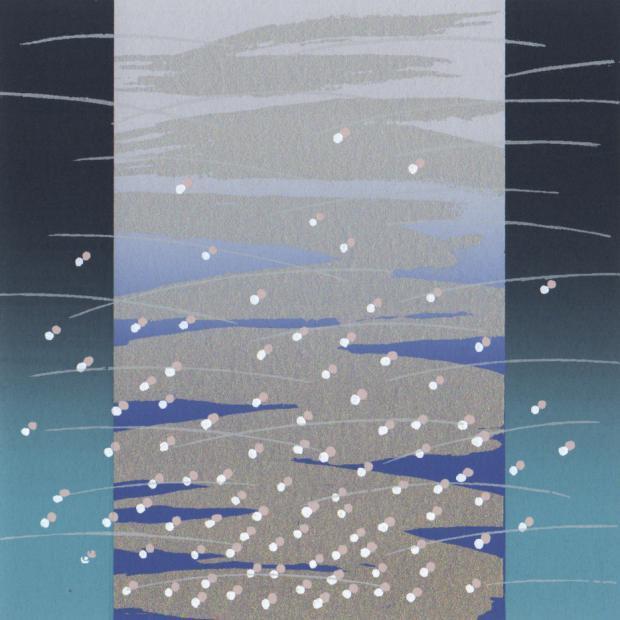 ☆ 南正雄 シルクスクリーン 抽象画 絵画 扇 絵 現代アート シルクスクリーン 版画 南正雄