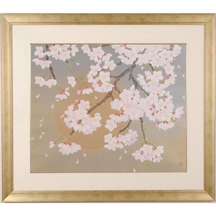 森田りえ子 朧ろ月 桜 絵画 満月 和風 インテリア 木版画 プレゼント