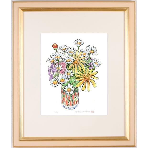 花 絵画 マーガレット デイジー 版画 ジークレー 内藤謙一 「スタイル