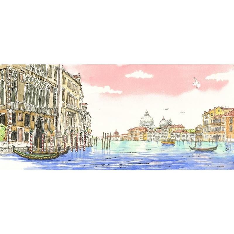 ヴェニス 風景画 絵画 イタリア 水彩画 内藤謙一 「ベネチア・2 ヴェニス 風景画 絵画 イタリア 水彩画 内藤謙一 「ベネチア・2