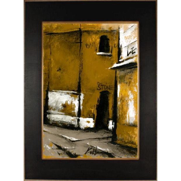 パリ 風景画 絵画 フランス 油絵 油彩画 中野克彦 「Bar・Stone」 額