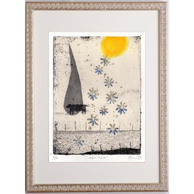 抽象画 絵画 銅版画 エッチング オバタクミ 「equinox」 額付き