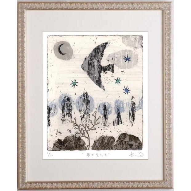 抽象画 絵画 魚 エンゼルフィッシュ 絵 銅版画 エッチング オバタクミ