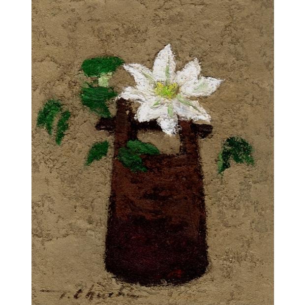 油彩画「藪椿」小口卓也 SM