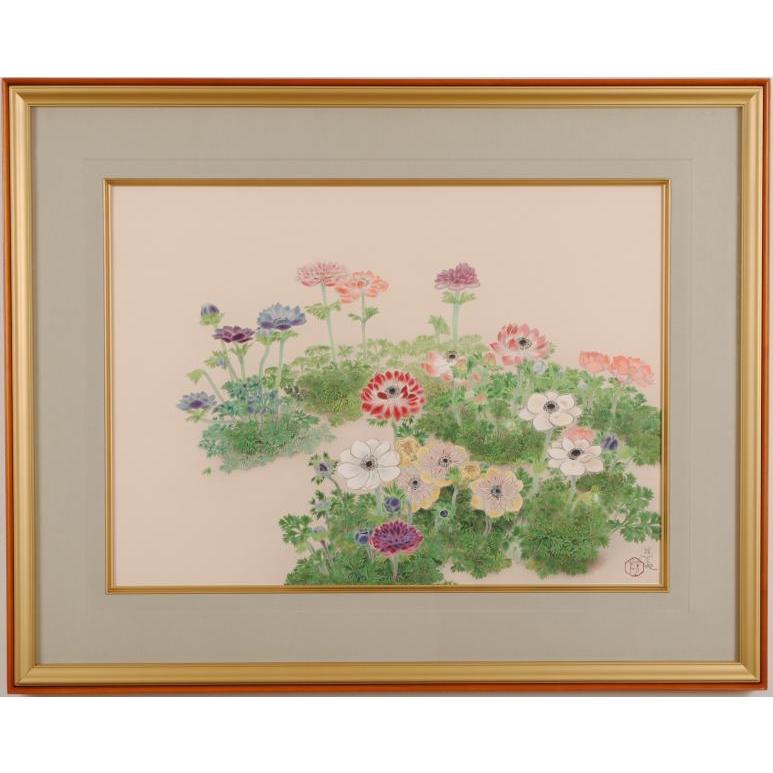 花 絵画 日本画家 和風 インテリア リトグラフ 版画 小倉遊亀 花 絵画 日本画家 和風 インテリア リトグラフ 版画 小倉遊亀
