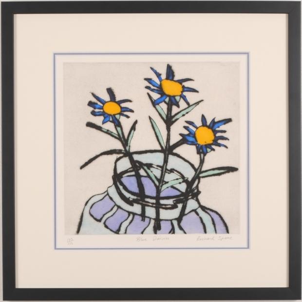 花 絵画 雛菊 銅版画 ドライポイント エッチング リチャード・スペア