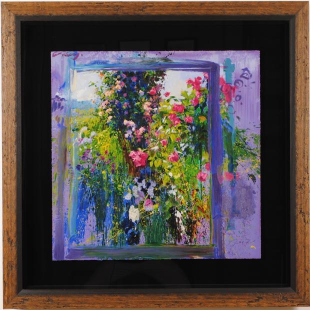 ホアキン・トレンツ・リャド ジヴェルニーの薔薇 花 絵画 薔薇