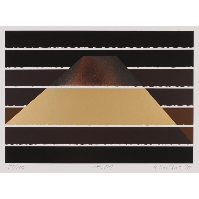 絵画 富士山 絵 具体美術 版画 シルクスクリーン 関根美夫 「Mt.127」 【旅立ち】 額付き