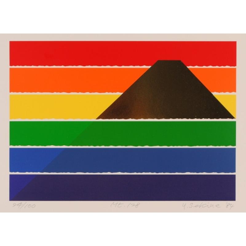 現代美術 絵画 富士山 絵 具体美術 版画 シルクスクリーン 関根美夫 