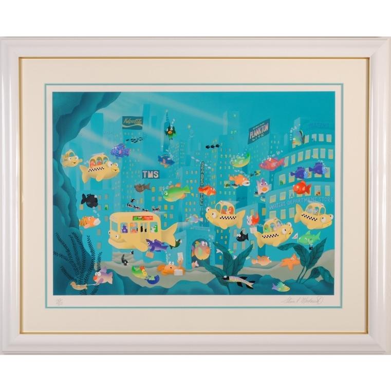 魚 絵画 可愛い絵 ジークレー 版画 スチュワート・マスコ 魚 絵画 可愛い絵 ジークレー 版画 スチュワート・マスコ