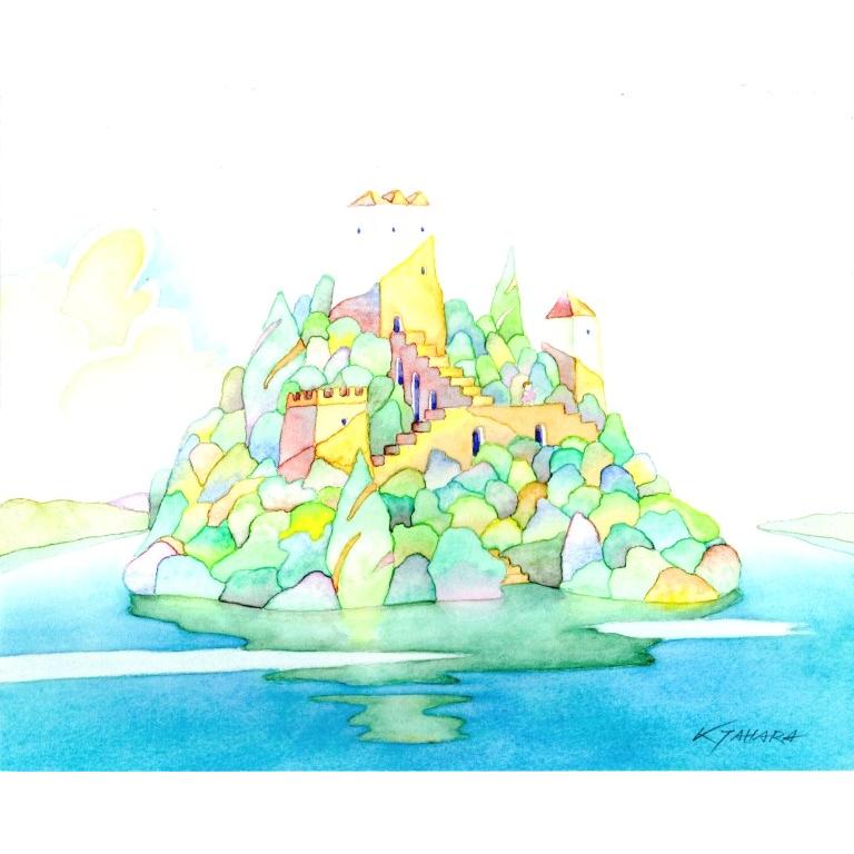 風景画 絵画 理想郷 水彩画 インテリア プレゼント 田原健二