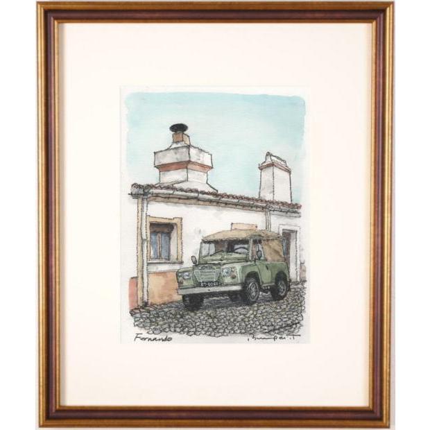 高橋文平 フェルナンド ポルトガル 絵画 風景画 自動車 水彩画