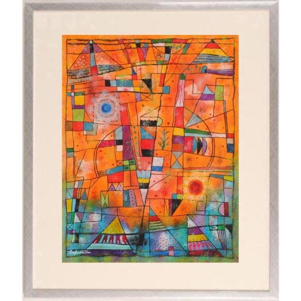 若松愛子 コンストラクション 6-C 抽象画 絵画 水彩画 インテリア