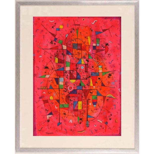 抽象画 アート作品 赤色 現代アート 抽象画 絵画 現代アート 水彩画 若松愛子 works L-2 インテリア