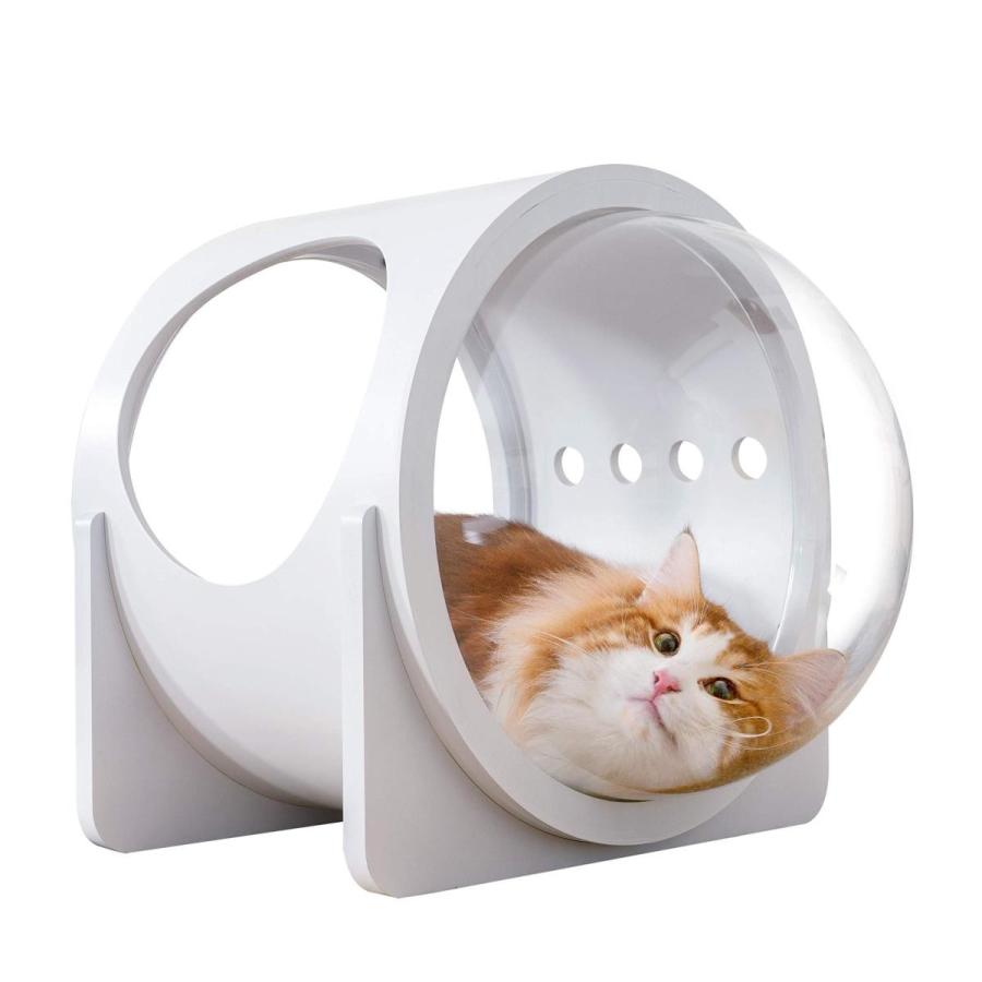Alpha ホワイト 猫用 宇宙船 猫ハウス インテリア インテリア おしゃれ Myzoo 猫用 家具 猫タワー ベッド 寝床