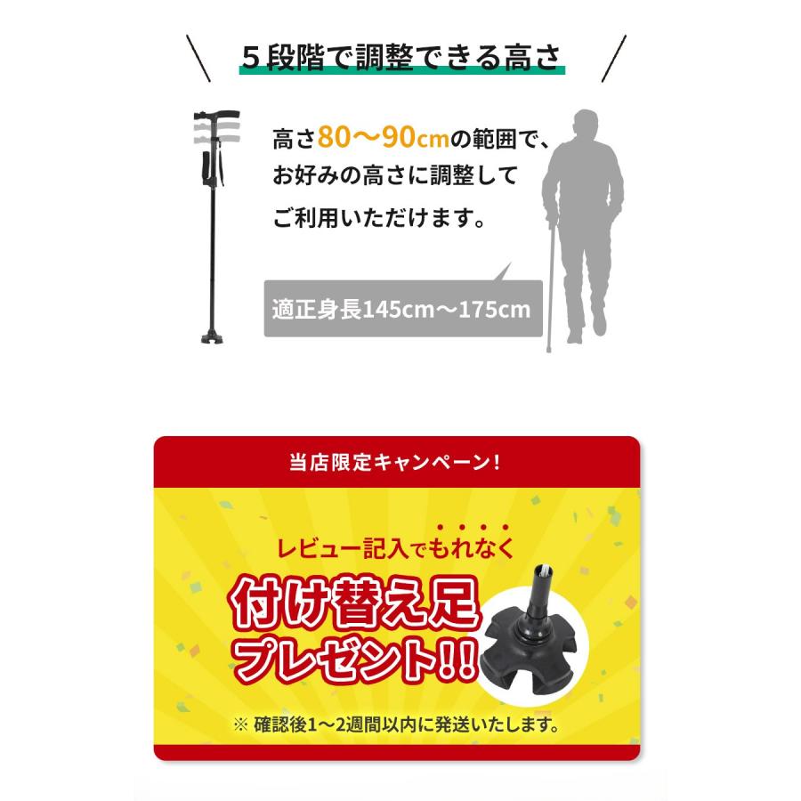 自立式 多機能杖 補助ハンドル付き 折りたたみ可 自立式 折りたたみ杖 ライト・ブザー 付 （高さ 76～87cm） – 京都