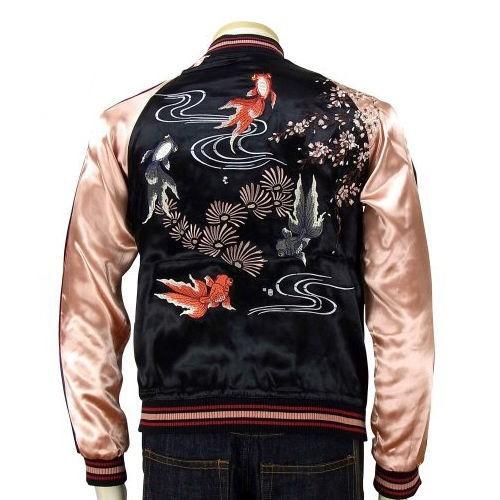 Japanesque ジャパネスク 出目金 リバーシブル 和柄 スカジャン メンズ レディース 3RSJ-015/送料無料 Japanesque】桜出目金リバーシブルスカジャン 【ジャパネスク】メンズ