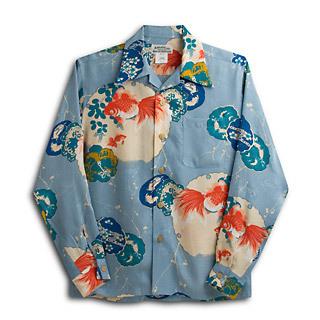 MAKANA LEI（マカナレイ） アロハシャツ ゴールドフィッシュ柄 メンズ 